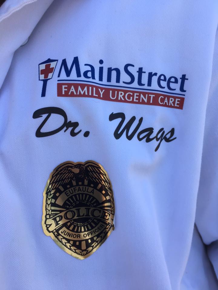 Mascot of MainStreet made police officer at drug take-back box event