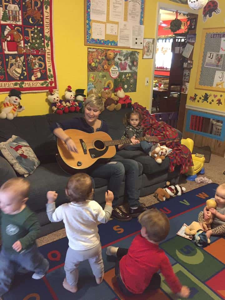 It's the most wonderful time of the year at mainstreet eufaula daycare kids dancing with mascot of urgent care 