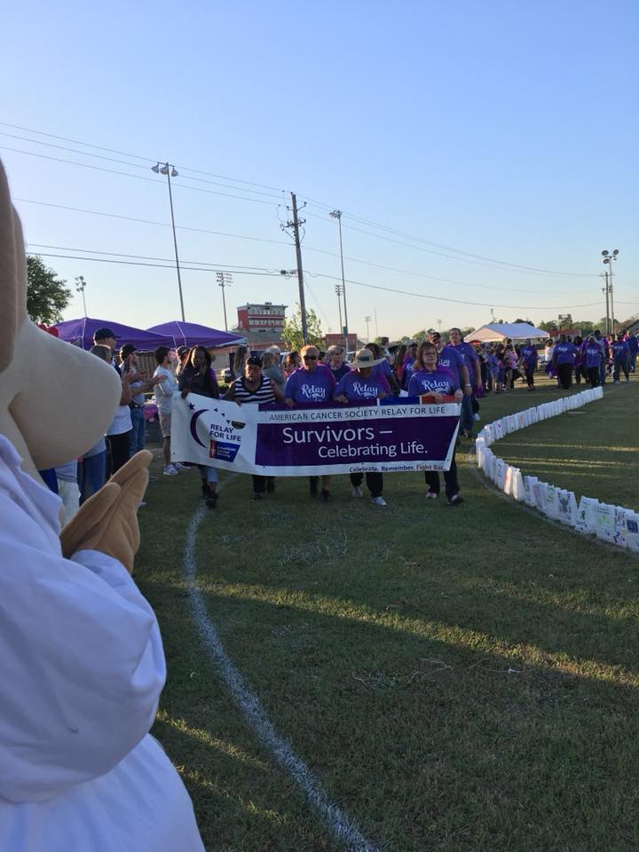 In April on the 20th Dr. Wags Cheers on Survivors at Relay for Life
