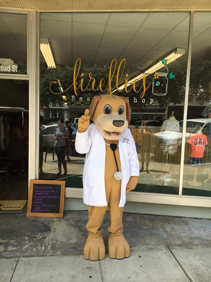 MainStreet Mascot ribbon cutting day downtown Eufaula