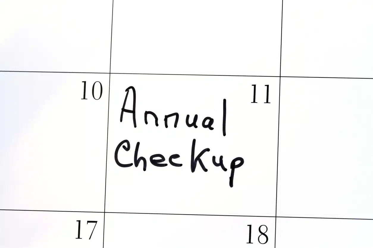 Calendar reminder to get an annual physical exam and health checkup
