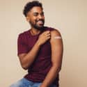 man getting a flu vaccine