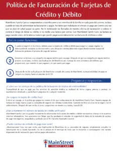 thumbnail of the spanish version billing policy document