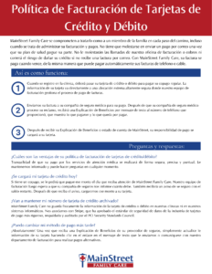 MS Credit & Debit Card Billing Policy (Spanish) 1:9:26